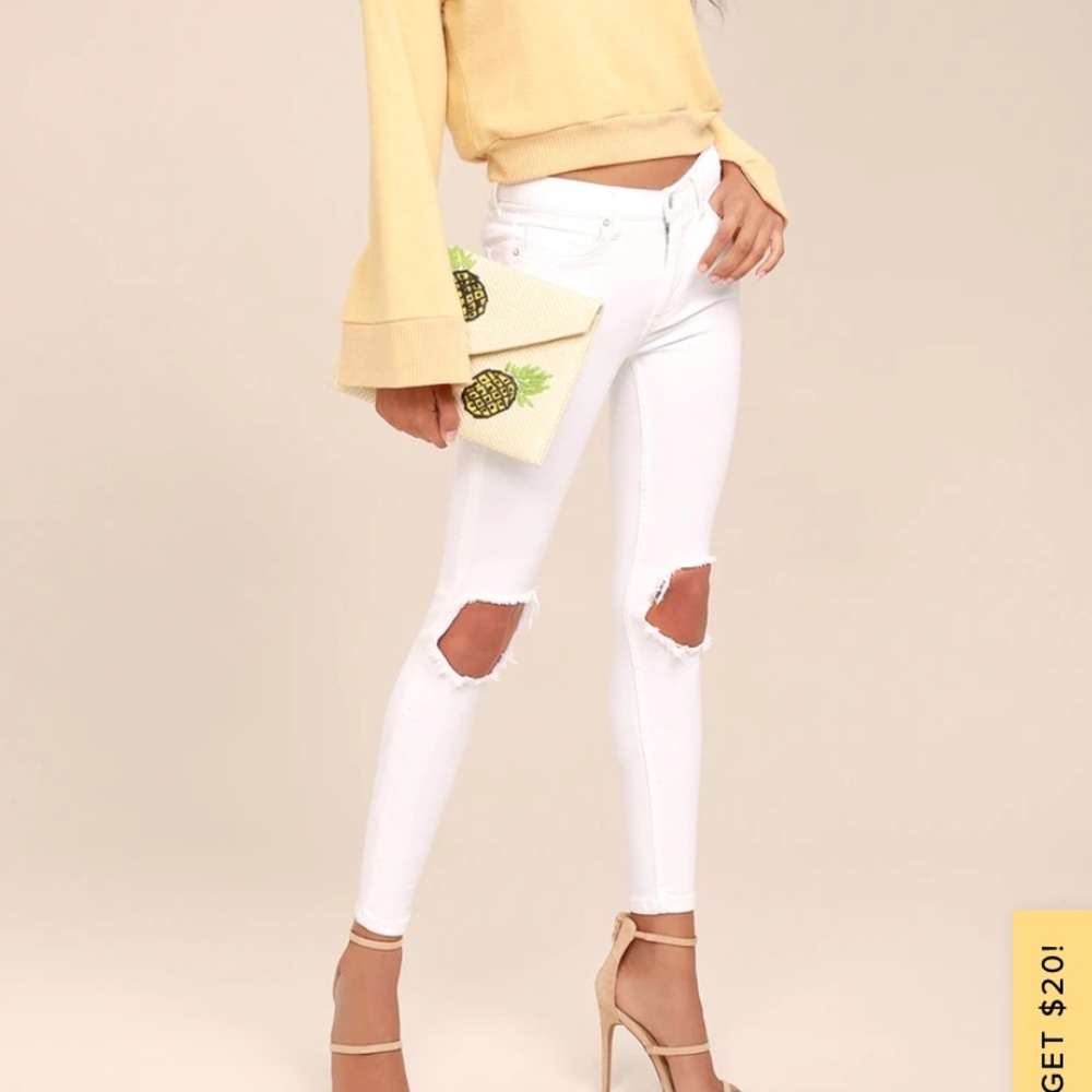 High rise busted skinny Jean from free people